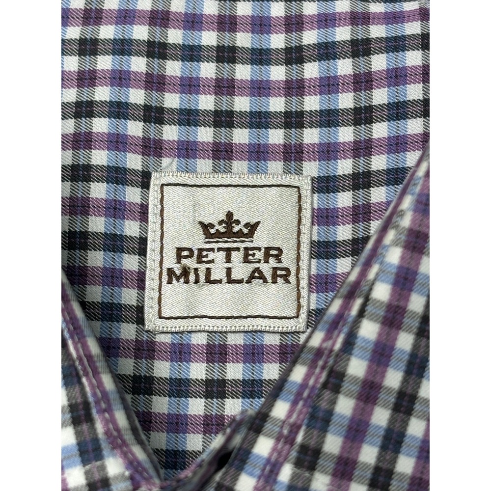 Peter Millar Mens Medium Checkered Button Down Lo… - image 4